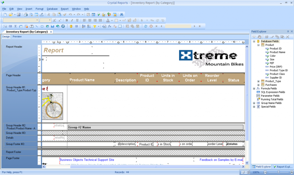 Crystal Reports Designer